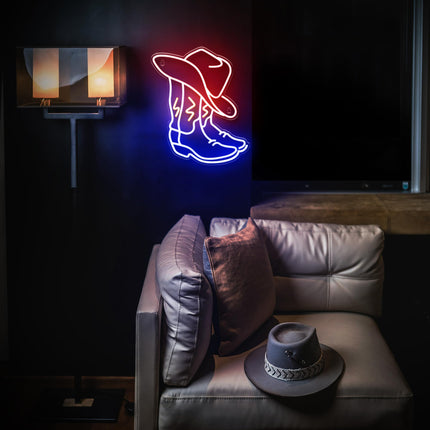 Kavaas Cowboy Boot Neon Sign, Neon Cowboy Hat Sign for Wall Decor Western Neon Sign for Bedroom, Bar, Office, Man Cave - Best s for Rodeo Enthusiast, Birthday, Christmas