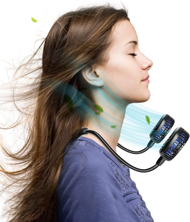 Handfan 10000Mah Neck Fan, 360° Rotation Personal Portable Fans For Your Neck, 48H Lasting Rechargeable Battery Operated Wearable