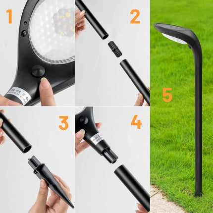 Solar Pathway Lights Outdoor, Upgraded Brighter Solar Garden Lights Waterproof, 3500K 6500K Landscape Lighting Modes Solar Lights