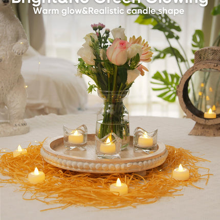 Amagic 24Pack Flameless LED Tea Lights Candles Battery Operated, Electric Fake Tealight Candles for Votive, Halloween, Christmas, Home Decor, Wedding, Table Decor (24Pack)