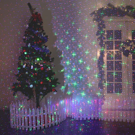 Outdoor Christmas Laser Light，Red and Green Cross Star and Blue Christmas Laser Lights for Christmas and Holidays and Festive Decorations and Garden Decoration