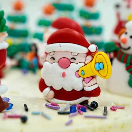 10pcs Christmas Cake Topper Dessert Ornament Santa Claus Cake Topper Merry Christmas Home Party Baking Decorations