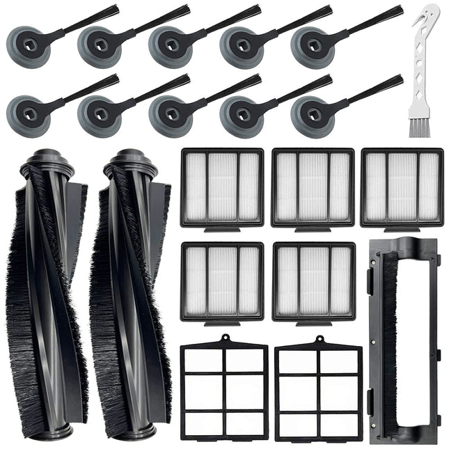 20 Pack Parts For Shark Ion Av751 R85 Rv850 S86 S87 S88 R71 R72 R75 Rv761 Rv771 Rv871 Av752 Av753 Robot, 2Main Brush&5Filters&10Side Brushes&2Prefilter&1Brush Protect Guard