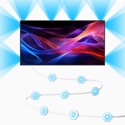 LED String Downlights 13.5ft RGB Color Changing for Bedroom, IP65 Waterproof Music Sync LED Light Strips for TV 32-65 inch with Remote APP Control for Party, Christmas, Halloween, Birthday