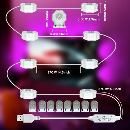 LED String Downlights 13.5ft RGB Color Changing for Bedroom, IP65 Waterproof Music Sync LED Light Strips for TV 32-65 inch with Remote APP Control for Party, Christmas, Halloween, Birthday