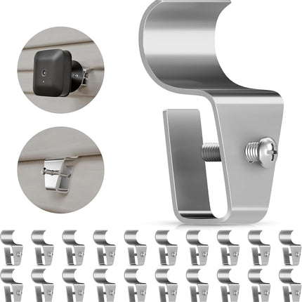 Goabroa Vinyl Siding Hooks 20 Pack, Siding Hooks for Home Security Camera Mount, No Hole Hanger Heavy Duty Stainless Steel Vinyl Siding Light Clips