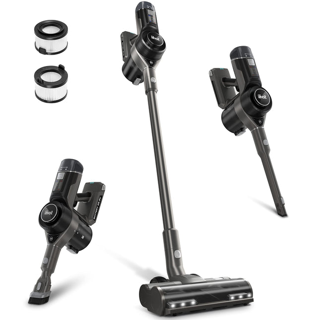Levoit Cordless Vacuum Cleaner, 400W Motor Stick Vac With Powerful Suction And Auto Mode, Up To 40 Minutes Runtime, 4Stage Hepa Filter, Deep Clean Carpet, Hard Floor, Pet Hair, Grey