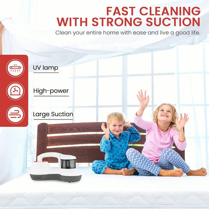 Bed Vacuum Cleaner With 12Kpa Powerful Suction d Handheld Mattress Vacuum Cleaner For Bed Sheet Pillow Couch3 Pcs Hepa Filter, Red And White Lp1003