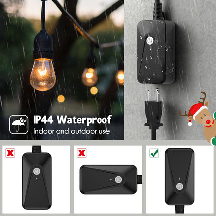 Wireless Remote Control Outlet, Wireless Switch Magic Lights Wand for Christmas Tree Lights and Decoration Lights, Remote Switch Kit with Music, Ideas for Kids Friends Family, Silver