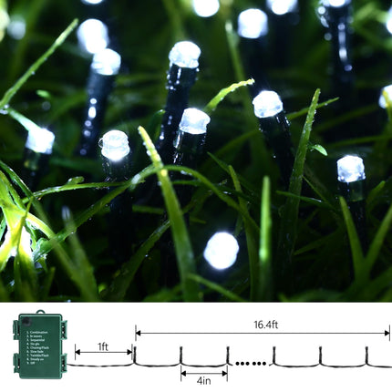Lomotech Battery Operated Christmas Lights - 4 Pack Total 66ft 200 LED Battery String Lights 8 Modes Waterproof with Timer for Home, Garden, Party, Holiday, Christmas Tree Decoration (White)