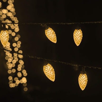 FUNPENY C6 Battery Operated Christmas Lights, 50 LED 17ft Christmas String Lights with 8 Modes, Christmas Decorations for Indoor Outdoor Xmas Tree Wedding Holiday, Warm White