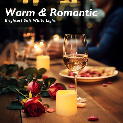 Homemory 24Pack Flickering Flameless Votive Candles, 200+Hour Long Lasting Electric Fake Candles, Battery Operated LED Tealight for Wedding, Christmas Decorations, Outdoor (Battery Included)