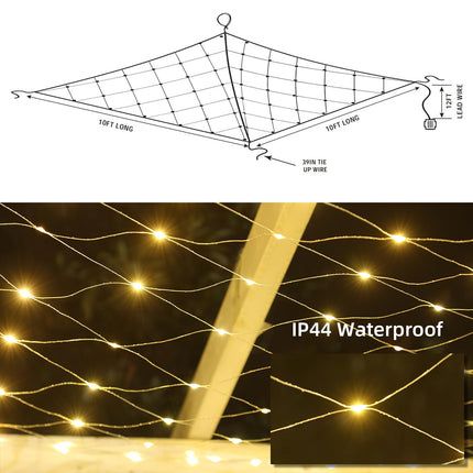 Anycosy Christmas Net Lights Outdoor, 10ft x10ft 480 LED Gazebo Lights with Remote, Timer Dimming Bush Mesh Lights Waterproof for Wedding Tent Canopy