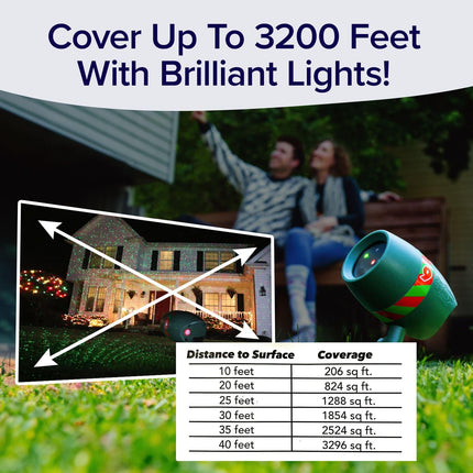 Star Shower Ultra 9 Outdoor Laser Light Show, AS-SEEN-ON-TV, 9 Unique Patterns, Showers Home w/Thousands of Lights, 3 Color Combinations, Motion or Still, Up to 3200 Sq Ft, Holiday Projector