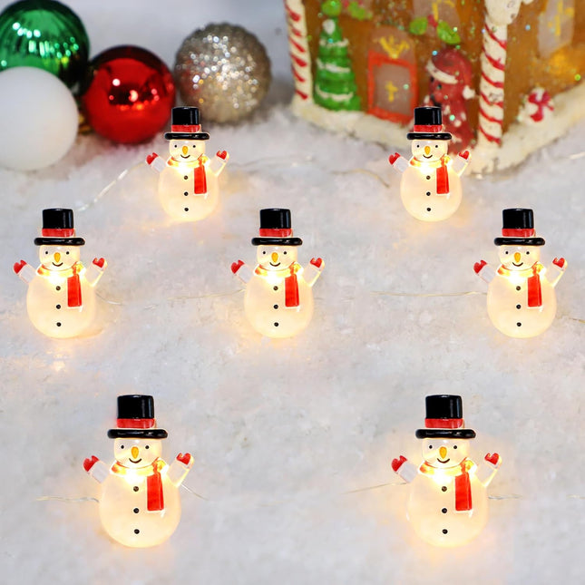 Silverstro Snowman Christmas String Lights: 10 Ft 30 LED USB & Battery Powered Fairy Lights with Remote - Kid's Room Bedroom Kitchen Party Xmas Tree Decor