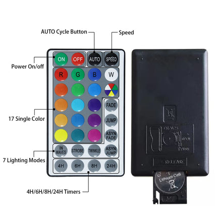 Christmas Star Tree Topper Lights 9.5inch 10LED Multicolour with Versatile Remote Controller 3AA Battery Powered Star Treetop Light for Xmas Tree Decoration （Indoor and Outdoor ）