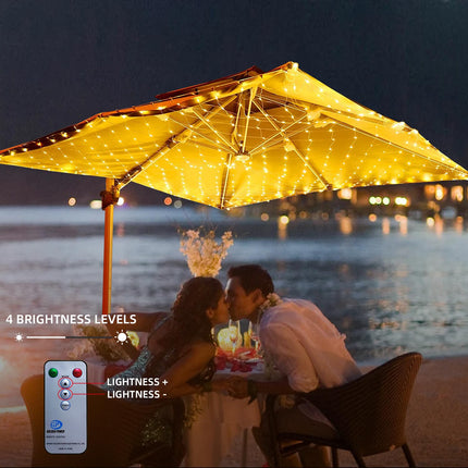 Anycosy Christmas Net Lights Outdoor, 10ft x10ft 480 LED Gazebo Lights with Remote, Timer Dimming Bush Mesh Lights Waterproof for Wedding Tent Canopy