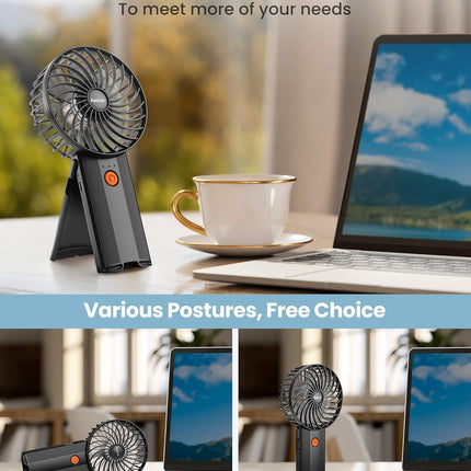 Handheld Fan 615H Working Time] Foldable Hand Held Fan Usb Rechargeable, 4 Speeds Portable Personal Mini Fan, Battery Operated