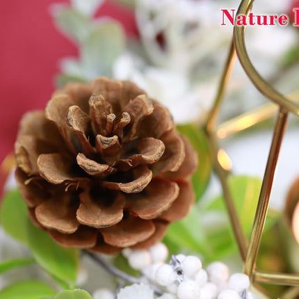 24 Pcs Natural Pine Cones with Gold Hanging Strings, Christmas Ornaments for Christmas Tree Decoration, DIY Crafts, Holiday, Wedding, Party, Home Decor