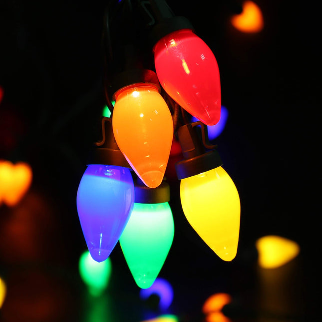 HAYATA C7 Bulbs Christmas Lights -50 LED 24ft Strawberry String Light - Fairy Lighting for Outdoor, Indoor, Garden, Yard, Party, Home, Wreath, Garland, Christmas Tree Decorations