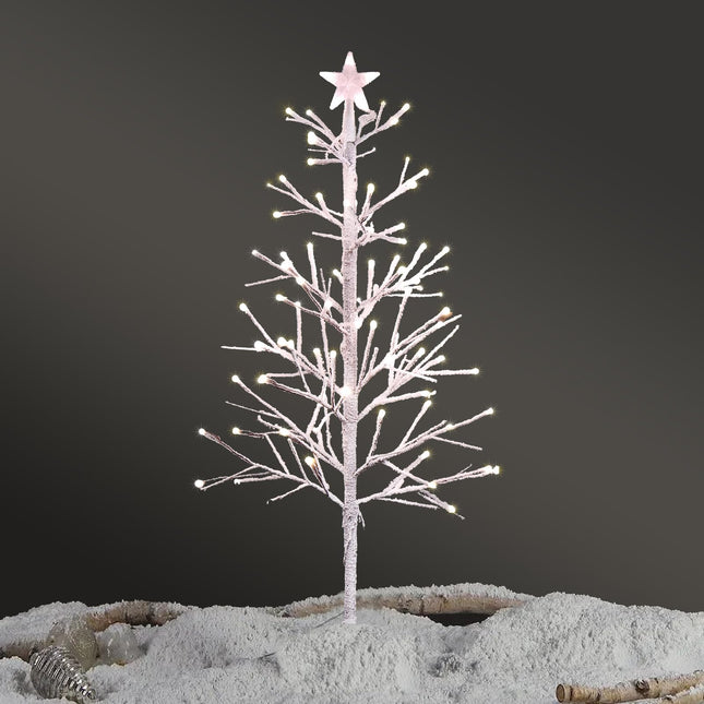 VINGLI 4ft Pre-lit Artificial Lighted Christmas Tree with 80 Warm White Lights,Star Topper, Xmas Tree Holiday Party Decorations with Sturdy Metal Stand