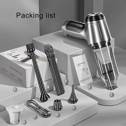 Cordless Handheld Vacuum Cleaner,12000Pa 75000 Rpm 3In1 Mini Car Vacuum Cleaner Builtin Brushless Motor Ultra Light Rechargeable Wet Dry Typcc Portable Vacuum Cleaner For Car,Home,Hair