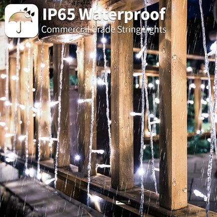 d Solar Curtain Lights Remote Control, Outdoor Garden Lights 300 LED 8 Modes Waterproof Solar Waterfall Fairy String Lights Decoration for Christmas Patio Garden Party Wedding (Cool White)