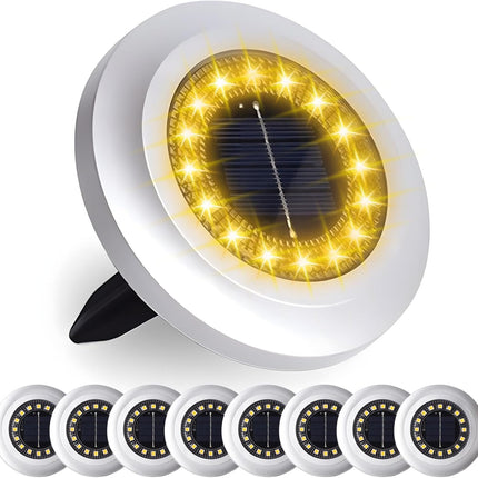 Solar Ground Light 8 Packs, Upgraded 16Leds Solar Outdoor Light For Patio, MowerFriendly Withstand 200Lbs Solar Powered Lights