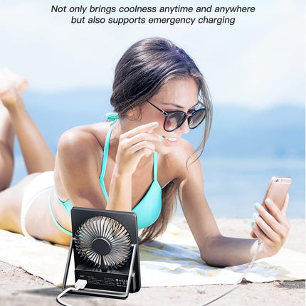 Otlonpe Desk Fan Battery Operated, 4000Mah Portable Fan Rechargeable Personal Fan Small Table Fan With 180° Tilt Power Bank