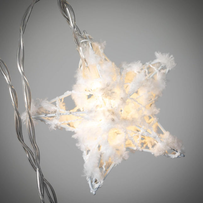 Sullivans Christmas White Lighted Star Garland, LED Lights, LED Garland Christmas Lights, Holiday Decor, Christmas Decorations, White, 6 Feet Long