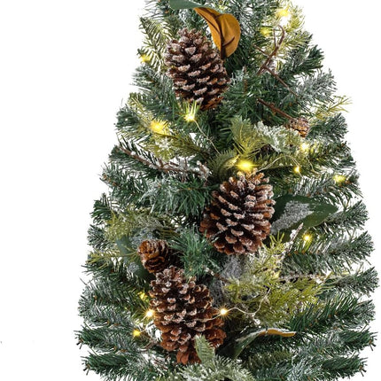 25 Inch Pre-lit Tabletop Christmas Tree, Artificial Mini Christmas Tree with String Lights, Tabletop Small Xmas Tree Perfect Christmas Decoration for Indoor, Living Room, Desktop