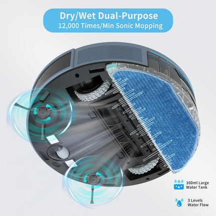 Robot Vacuum And Mop Combo, Lidar Navigation, 4000Pa Suction, Nogo Zone, 200Mins Runtime, Smart Mapping Robotic Vacuum, Wifiappalexa Control, Ideal For Pet Hair, Hard Floor And Carpet
