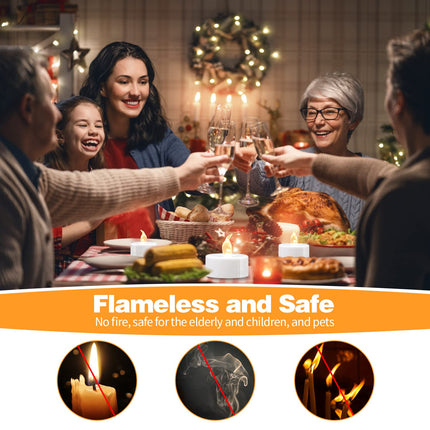 KOABY LED Tea Lights, 100 Pack Flickering Flameless Tea Lights, Warm White, Last 200H+, Battery Operated Tea Lights for Decoration(100 Pack, Warm White)