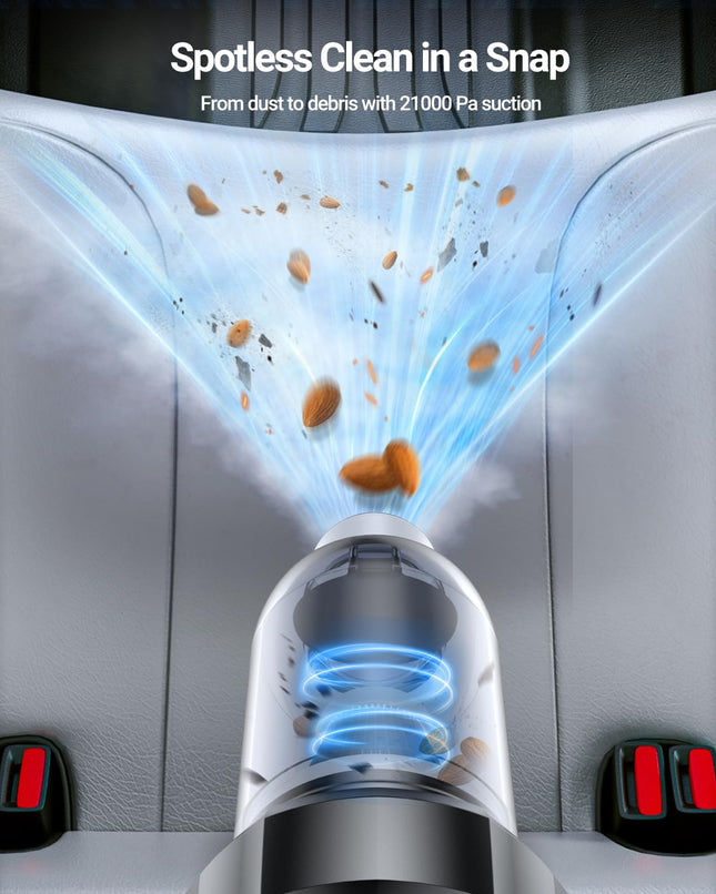 Sealight Handheld Car Vacuum Cleaner, 21000Pa High Power Suction Vacuum Cordless, 4 In 1 Air Duster And Vacuum Cleaner, 18V120W Portable Vacuum Cleaners For Car Interior, Home, Office, Pet