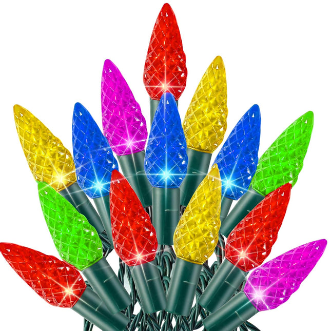 TW SHINE C6 Christmas String Lights, 200 LED 66 FT Christmas Lights Outdoor with 8 Modes Timer, Waterproof Connectable for Indoor Yard Xmas Tree House Christmas Decorations (Multi-Colored)