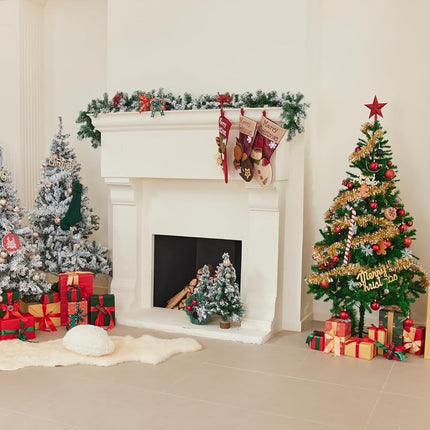 24Pcs Christmas Balls Ornaments Christmas Decorations 24 Pieces Balls Tree Ornaments Decorative Ball Hanging Decorations (Red, 1.57inch)