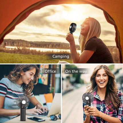 Mini Handhled Fan, 4000Mah Rechargeable Battery Operated Usb Desk Fan, Small Personal Portable Fan 3 Speed Adjustable Powerful