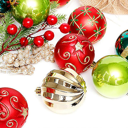Christmas Ornaments Tree Decorations, 30ct Christmas Ball Decoration Set 2.36" Red Green and Gold Shatterproof Hanging Christmas Ornaments for Xmas Trees Decor Christmas Holiday Party