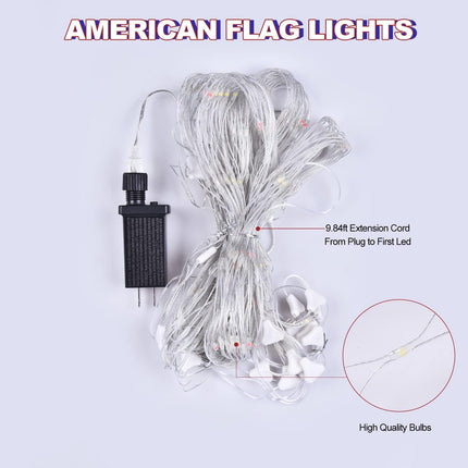 Leisure world LED Texas Flag Net Lights Outdoor, 384 LED American Flag Lights Texas Decor, 3.3 x 6.6 FT Patriotic Outdoor Lights, 8 Modes Texas Led Flag Lights for 4th of July, Christmas Decorations