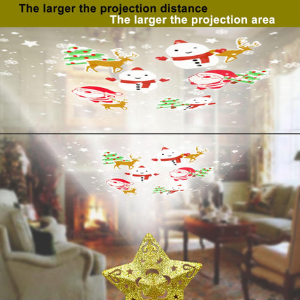 Christmas Tree Topper Projector, Star Tree Topper Built-in LED Projection Light,Christmas Tree Decoration for Indoor Courtyard Christmas Year Holiday Party