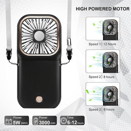 Handheld Fan Mini Portable Fan, Upgrade Small Personal Fan With 3 Speeds Neck Fan Rechargeable Portable Fan, Good For Travel Home