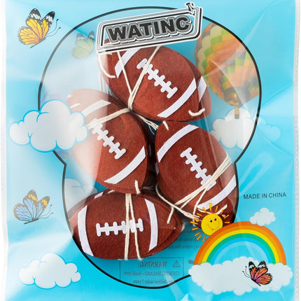 WATINC 4pcs Football Garland Party Decorations, Sports Felt Garlands Decor, Rustic Football Game Day Bunting Banner, Bowl Fans Club Bars Home Decorative Supplies for Fireplace Wall Backdrop Garden