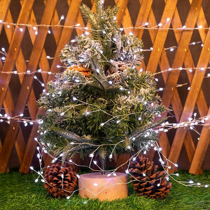 Fairy Lights Plug in, 50 Feet 500LED Cool White Silver Wire Firecracker Firefly Lights with Remote, Waterproof Copper Wire Lights for Bedroom Wreath Window Wedding Christmas Tree Decoration