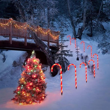 Brightown 12Packs Christmas Candy Cane Pathway Lights Markers with Stake 24.5" Outdoor LED Christmas Decorations Lights 8 Modes for Yard Patio Xmas Outdoor Path Garden Walkway, Warm White