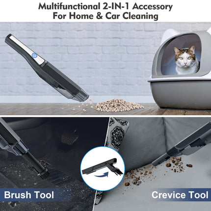 Xrexs Wireless Handheld Car Vacuum Cleaner 12000Pa, Car Vacuum Cordless Rechargeable, Portable Hand Held Vacuum, Handheld Car Vacuum For Carstairspet Hair