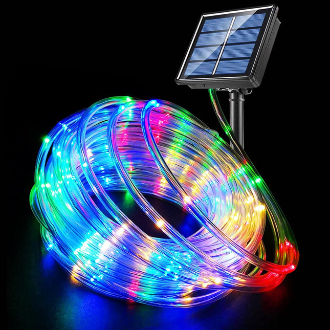 Solar Lights Rope Lights Solar Powered String Lights 40FT 120 LEDs 8 Modes Fairy Lights Outdoor Decoration Lighting for Garden Patio Party,Weddings,Christmas Décor Multi-Color