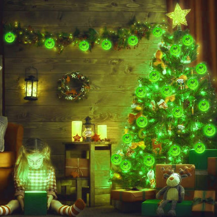 Grinch Christmas Decorations, 20 LED 11ft Christmas Lights Battery Operated with Remote/Timer, Waterproof Christmas String Lights for Tree Home Bedroom Yard Outdoor Indoor Decor