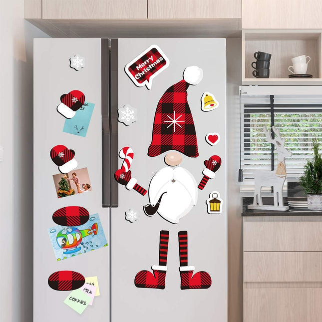 D-FantiX Christmas Gnomes Magnet Set, 21 Pcs Refrigerator Fridge Magnets Strong Swedish Tomte Gnome Holiday Scandinavian Magnetic Christmas Decorations for Metal Door, Cabinets