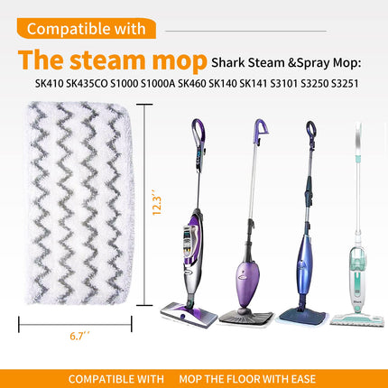 2 Pack Steam Mop Pads For Shark S1000 S1000A S1000C S1000Wm S1001C Steamer Mop Pads ，Washable Microfiber Mop Pads For All Hard Floors