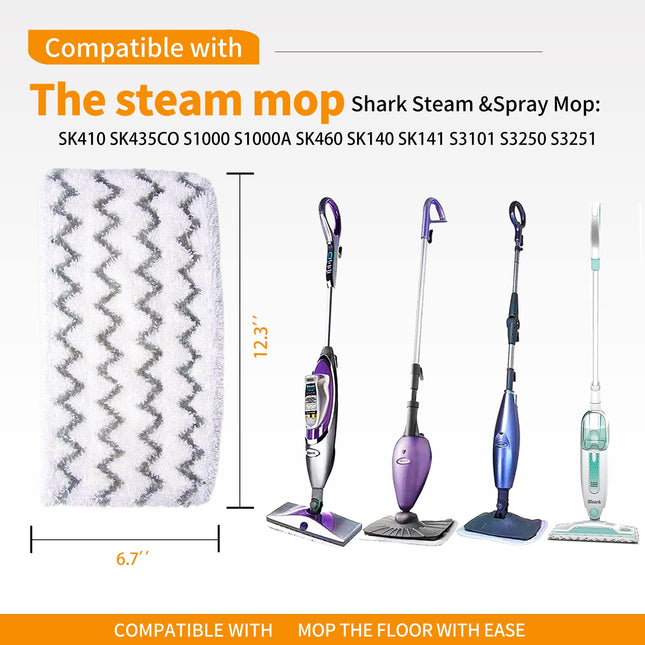 2 Pack Steam Mop Pads For Shark S1000 S1000A S1000C S1000Wm S1001C Steamer Mop Pads ，Washable Microfiber Mop Pads For All Hard Floors